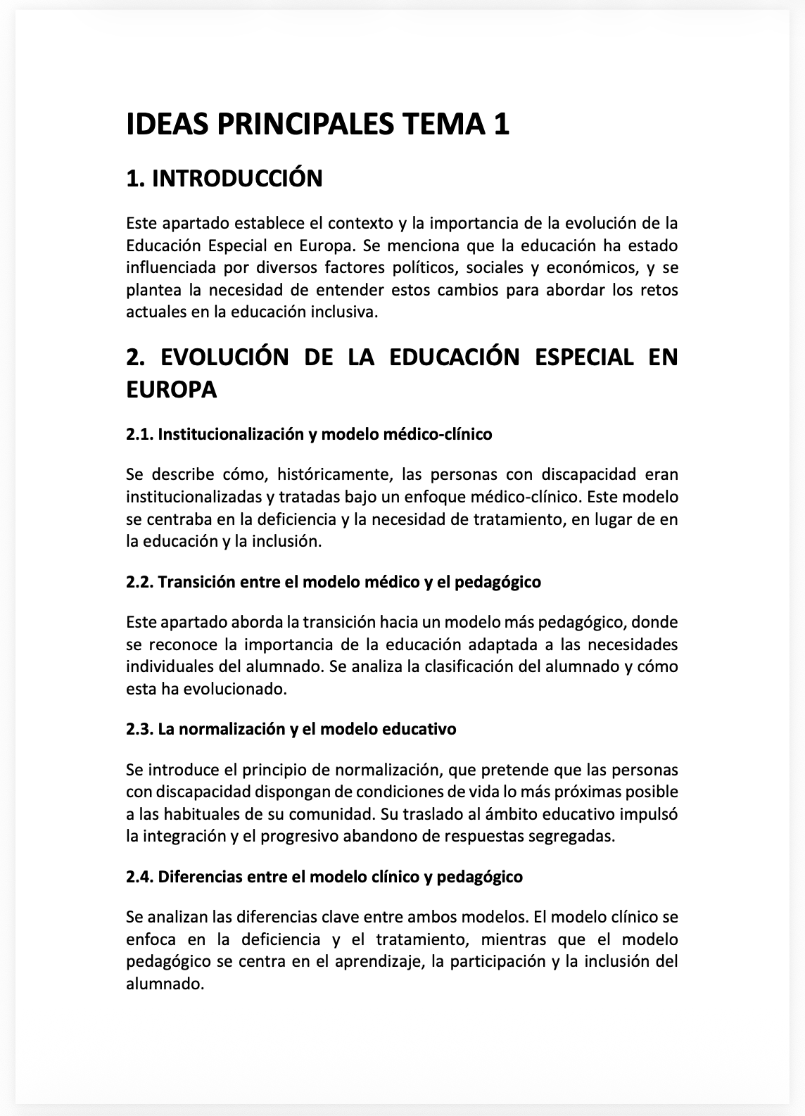 Resumen de las ideas principales del tema 1